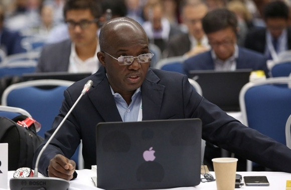 Colonel Ali Laoual Abagana at the 70th meeting of the Standing Committee of CITES, 2018.