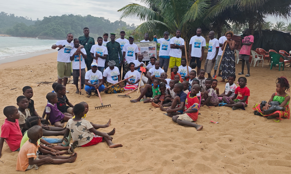 Beach clean up volunteers from nine coastal villages pitched in.