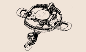 Drawing of a padded leg hold trap